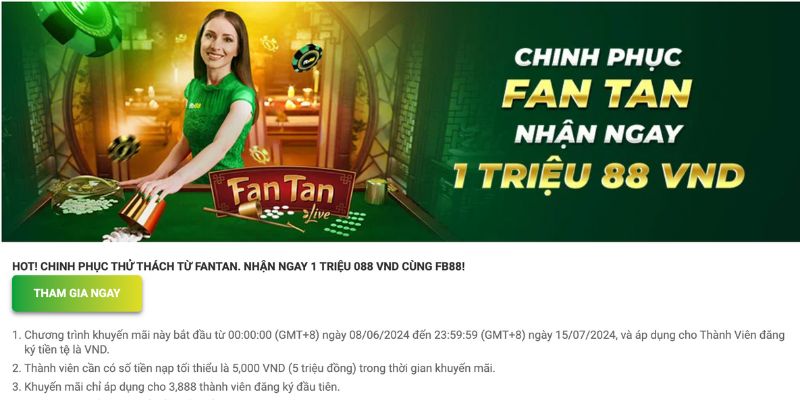 Tham gia game Fantan nhận thưởng khủng